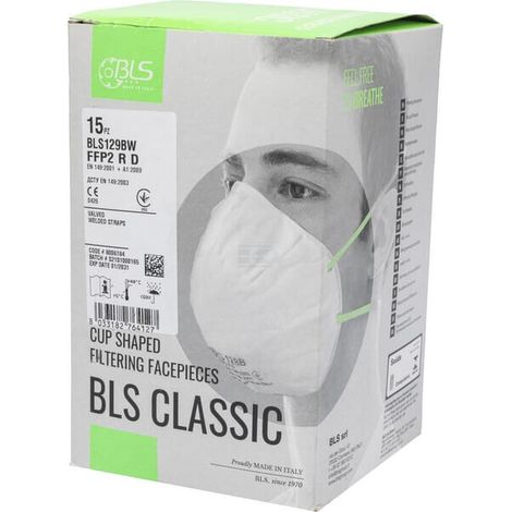 BLS 129BW FFP2 R D Gesichtsmaske mit Ventil 15 Stck. BLS BLS8006184P015 (1/5)