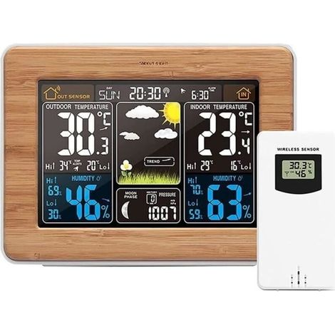(Brown) Breeze WiFi Weather Station, Wireless Weather Station with Outdoor Sensor, 7-in-1 Multifunctional WiFi Weather Station with Sensor [945] (1/4)