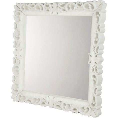 Mirror of Love Bianco - Grande specchio di design originale Slide colorato moderno barocco camera ingresso sala da pranzo salotto (1/4)