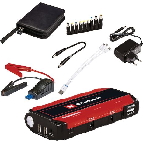 Einhell Station d'énergie - Booster de démarrage CE-JS 12 (12 V, Pic : 400 A, Temps de charge : 5h, Livré en sacoche avec câble d'aide au démarrage, câble USB (Micro/Mini USB)) (1/5)