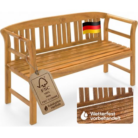CASARIA® Wooden Rose Garden Bench FSC®-Certified Eucalyptus 2 Seater Furniture (1/5)