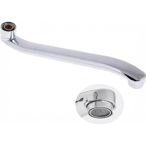 30 cm langer, verchromter Ersatzgriff für Wandarmaturen, universeller Schwenkauslauf für Küchen- oder Badarmaturen, Standardanschluss, verstellbarer Auslauf, glänzende, korrosionsbeständige Oberfläche (1/5)