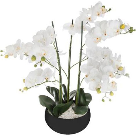 Plante artificielle en ciment, pierre et polyéthylène - Dim : D.25 x H.65 cm -PEGANE-