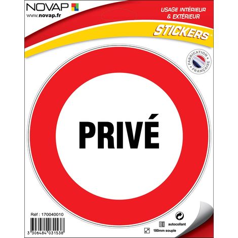 Panneau Privé - Vinyle adhésif Ø180mm - 4031538
