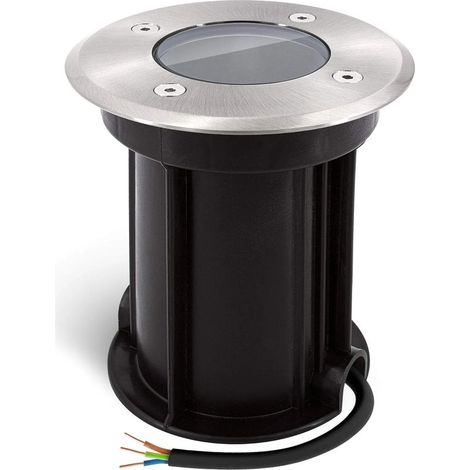 Boru Spot encastrable au sol rond pour GU10 - Aspect brossé - Câble IP67 préinstallé,Ø 110mm 130mm(Ampoule non incluse) (1/5)