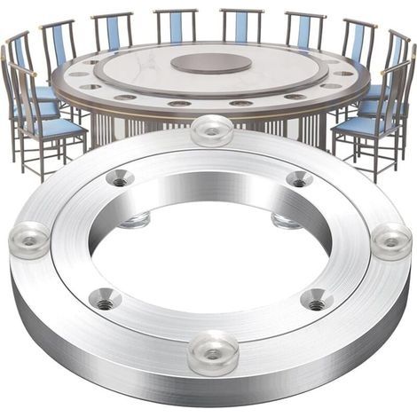 Base De Plateau Tournant Charges Lourdes, 12Cm Roulement De Plateau Tournant, Alliage D'aluminium Roulement De Table, Silencieuse Rotatif À 360°, pour Table À Manger Mobilier (1/4)