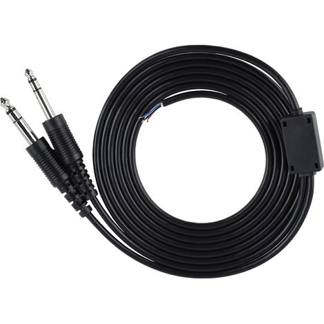 Câble de remplacement 2m pour casque aviation, prise double GA 1/4" - DIY (1/5)