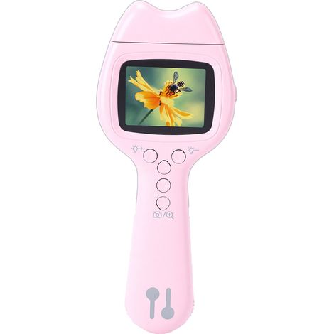 Microscope numérique portable, écran 2 pouces, téléobjectif, double objectif, grossissement optique 500x, zoom numérique, format de poche, rose (1/5)