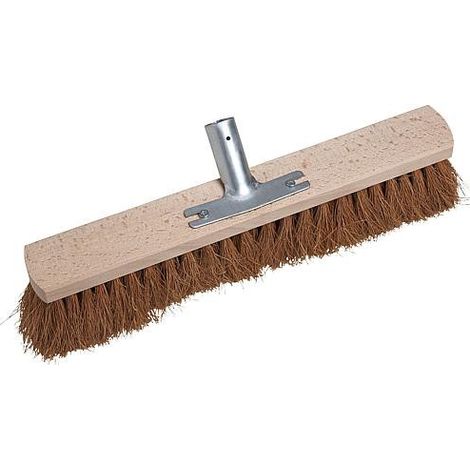 Balai 40cm bois composant coco 7 rangs avec support metallique