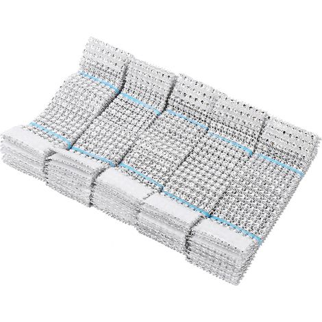 Lot de 50 anneaux de serviette en maille diamant argenté pour chaise de mariage et Noël, 8 rangs de ruban enveloppant.