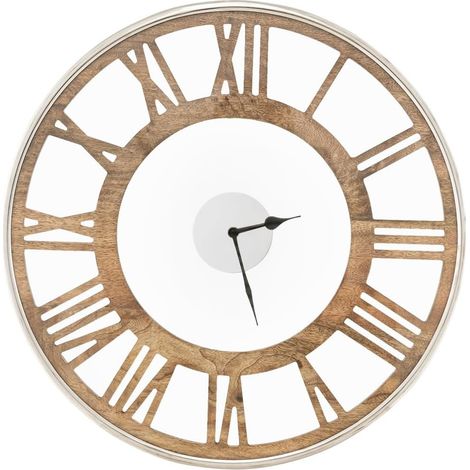 COSTWAY Orologio da Parete 51 cm, Orologio Silenzioso con Numeri Romani, Copertura in Vetro, Orologio Moderno Decorativo per Soggiorno Camera da Letto Ufficio (L) (1/5)