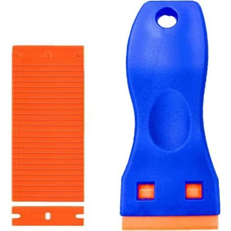 1PCS Minigrattoir en plastique avec 20 lames en plastique, grattoir en plastique,décapant de résidus d'adhésif pour enlever les autocollants de vitres autocollants de voiture,décapant d'étiquettes (1/5)
