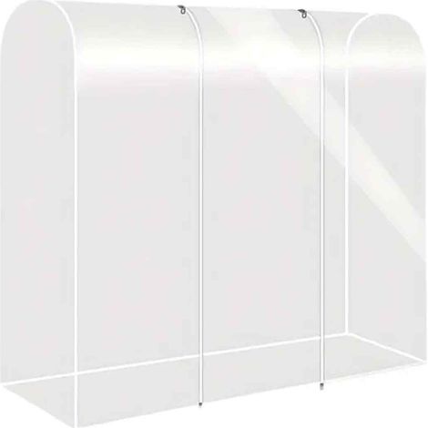 Housse de portant transparente avec fermeture éclair, réutilisable et imperméable, en PEVA. Grande housse anti-poussière pour portant à vêtements. Facile à utiliser pour suspendre les vêtements. (1/5)