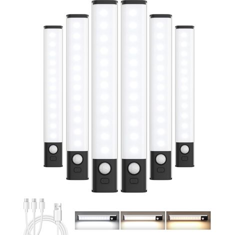 LED Kitchen Under Cabinet Light Motion Sensor Indoor Wireless USB Rechargeable Dimmable Magnetic Cupboard Light for Stairs Corridor Kitchen 2 Lighting Modes & Extra Long Battery Life (1/5)