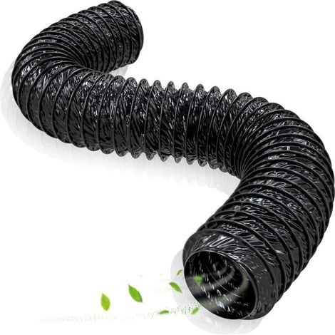 PVC Tuyau d'évacuation d'air, Tuyau de Ventilation Flexible Ø 150mm/ 152mm Max. Longueur 4m Tuyau d'aspiration Noir pour Climatisation Sèche-linge Hotte aspirante (1/4)