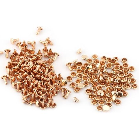 100 Sets de Rivets Double Calotte en Métal pour DIY Bricolage Accessoires 6x8mm(Or)