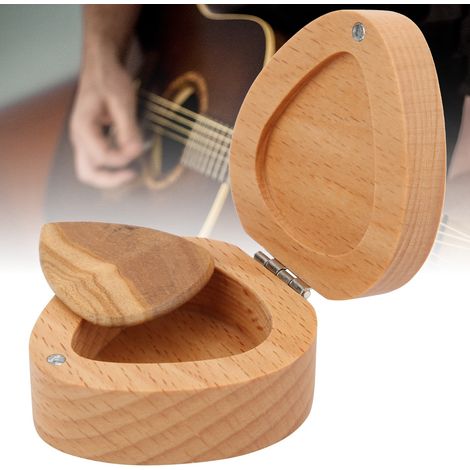 Gitarrenplektrum-Etui aus Holz, Aufbewahrungsbox für Plektren, Musikgeschenke (1/5)