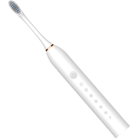 Brosse à dents électrique enfants adultes universelle automatique ultrasonique poils souples soin bucco-dentaire blanc (1/5)