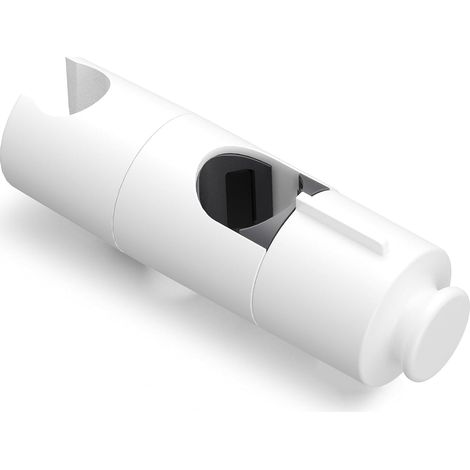 Support Pommeau de Douche avec Crochet, Support Douchette Réglable de 19 à 25 mm de Diamètre, Support de Douche pour Barre de Poussée Réglable, Porte Pommeau de Douche, Blanc (1/5)
