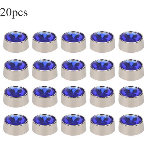 20 Rivets Ronds en Alliage pour DIY Chaussures Vêtements Sacs Déco + 20 Rondelles 12mm Bleu Foncé (1/5)