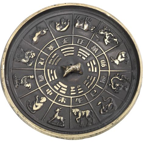 Miroir Bagua - Décor Feng Shui en Cuivre - Pour Maison Bureau Hôtel - 8,5 x 8,5 cm - 1 Pièce (1/5)