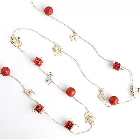 Chaîne De Perles Pour Arbre De Noël - 165 cm - En Plastique ABS - Décoration Festive Pour Sapin Guirlande Cadeau Calendrier De L'Avent - 1 Pièce (1/5)