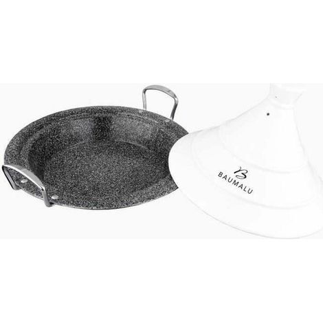 Baumalu Tajine 30 cm Weiß und Edelstahl