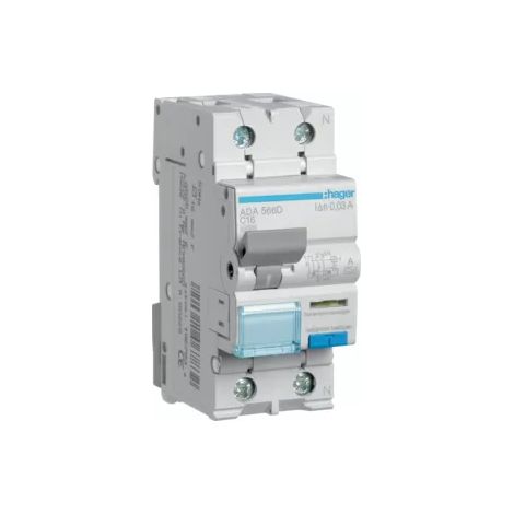 FI/LS-Schutzschalter Hager 1p+N,Typ A,C16A,30 mA,10 kA, ADA566D (1/2)