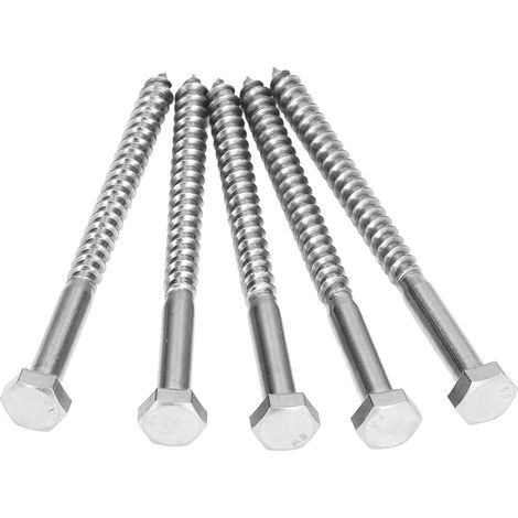 Boulon hexagonal en acier inoxydable 304, vis autotaraudeuse pour bois M6x80mm avec filetage partiel