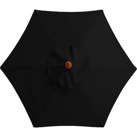 Telo di ricambio per ombrellone - 6 stecche - diametro 2 m - Impermeabile - Protezione UV - Tessuto di ricambio - nero