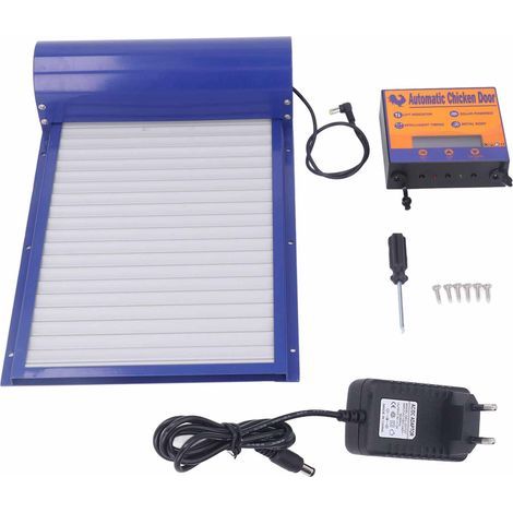 Porte automatique de poulailler à piles – Minuterie programmable – Fer et alliage d'aluminium – 100-240V – Installation facile (1/5)