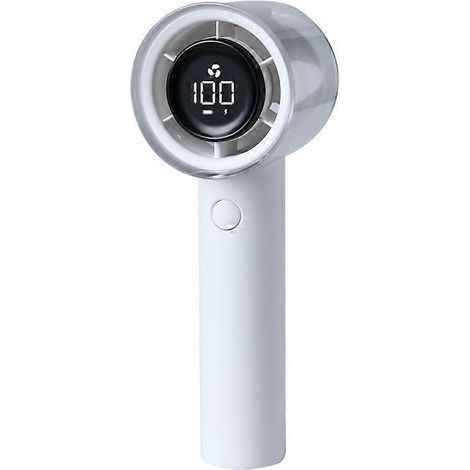 HONORNIC - Petit ventilateur portable à affichage numérique, rechargeable par USB, idéal pour l'extérieur ou la maison (blanc).