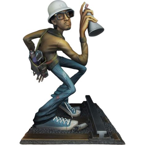 Figurine Hip Hop Resin 20x12cm Multicolore Artisanale - Statue Décorative Unique Cadeau Original Sculpture Main Création Artistique (1/5)