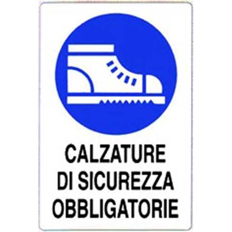 Cartello di informazione calzature di sicurezza obbligatorie cm 50x70 (1/2)