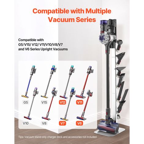 Support d'Aspirateur pour Dyson G5, V15, V12, V11, V10, V8, V7, V6, Porte-aspirateur Vertical Rangement Stable avec Accessoires, 6… (1/5)