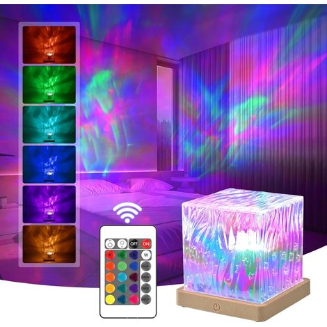 Projecteur aurore boréale cubique 16 couleurs, télécommande plafond enfant, lumière chambre projecteur