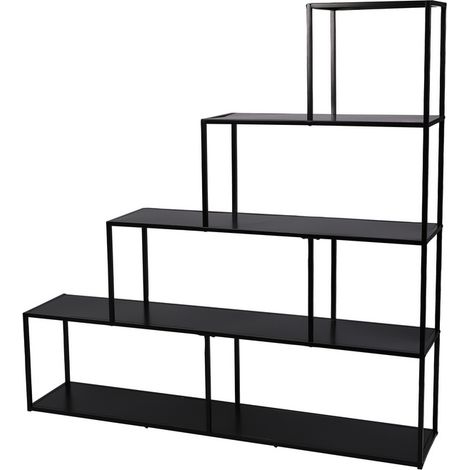 Bibliothèque en escalier "Madison" - Noir - L 160 x l 30 x H 157 cm - Livraison gratuite (1/3)