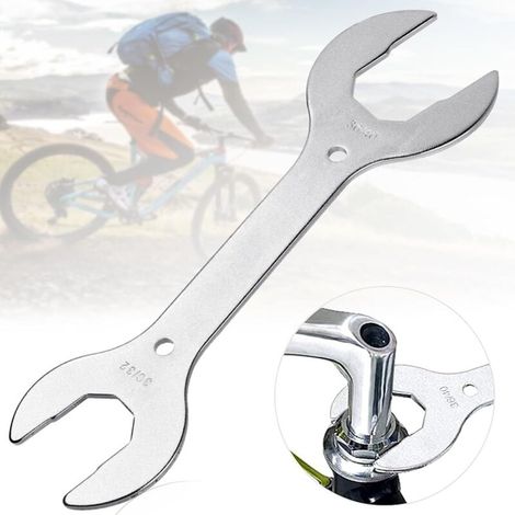 Clé à Cône de Vélo, Vélo en Acier Pédale Clé, Clés à Double Extrémité Antirouille, Outil de Démontage de Réparation de Vélo Argent, Petit et Portable (1/5)