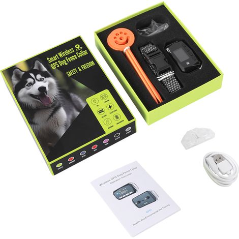 Collier GPS pour Chien GF01 Étanche Clôture Virtuelle 999m Anti-Fugue avec Modes Vibration et Sonnerie Réglables Noir (1/5)