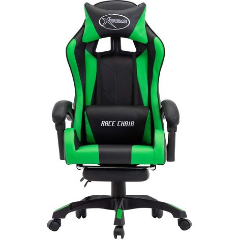 Maison Exclusive - Gaming-Stuhl mit Fußstütze Grün und Schwarz Ku (1/5)