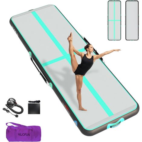 Air Floor Mat 3M 4M 5M 6M Inflatable Gymnastics Mat with Practical Pump and 10/20 cm Thick Aerobatic Tracks Inflatable Air Mat for Gymnast Tumbling Yoga Taekwondo (1/5)