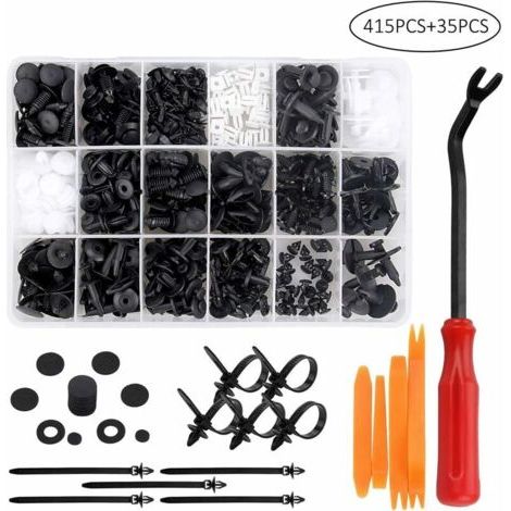 Clips en boîte de 415 pièces adaptés à l'ensemble de boucle en caoutchouc de clip de pare-chocs de doublure de panneau de porte Ford