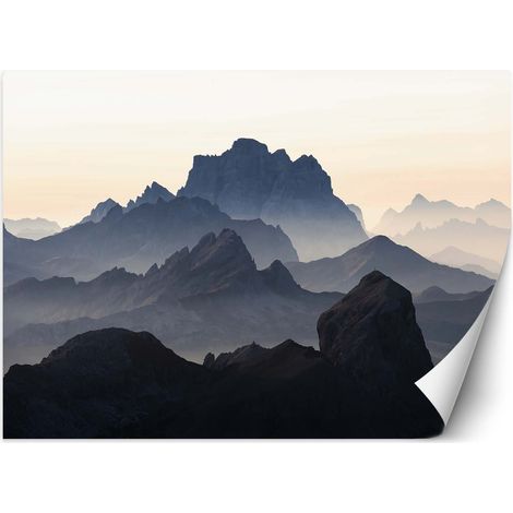 Fototapete Berge im Nebel 100x70 cm