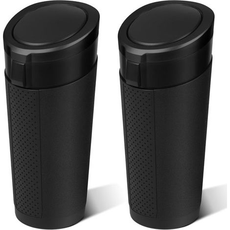 Auto-Mülleimer mit Deckel 2 Mini-Mülleimer für Getränkehalter Schwarzer kleiner auslaufsicherer Auto-Mülleimer Auto-Organizer und Aufbewahrung (1/5)