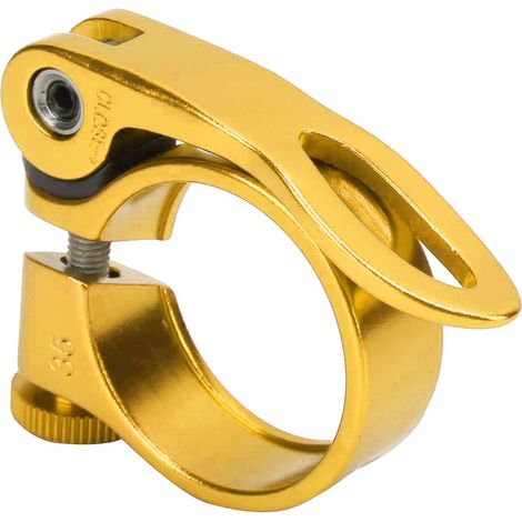 Schnellspann-Sattelstützenklemme für Fahrräder, 34,9 mm, aus Aluminiumlegierung, goldfarben (1/5)