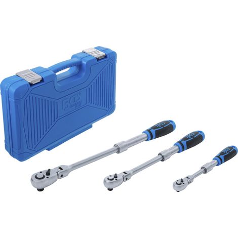 BGS Coffret de clés à cliquet réversibles extensibles et articulées Entraînement carré extérieur 6,3 mm (1/4") - 10 mm (3/8") - 12,5 mm (1/2") 3 pcs. - 25128 (1/5)