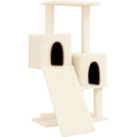 Tiragraffi per gatti Mobili per arrampicata su torre Tiragraffi piattaforma da arrampicata con tiragraffi in sisal 82 cm crema 020022522