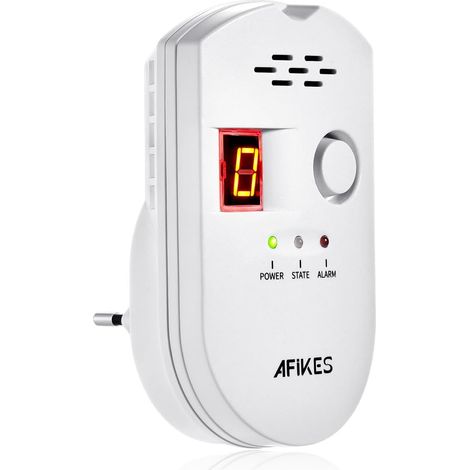 Détecteurs de gaz, Alarme GPL/gaz Naturel/gaz de Ville, avec Alarme sonore et Affichage numérique LED, Moniteur de méthane et de Propane Butane (Blanc) (1/5)
