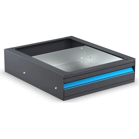 cassetto a estrazione totale fami "linea 391" per banco da lavoro in lamiera antracite 51x61,1x14,2 cm (1/3)