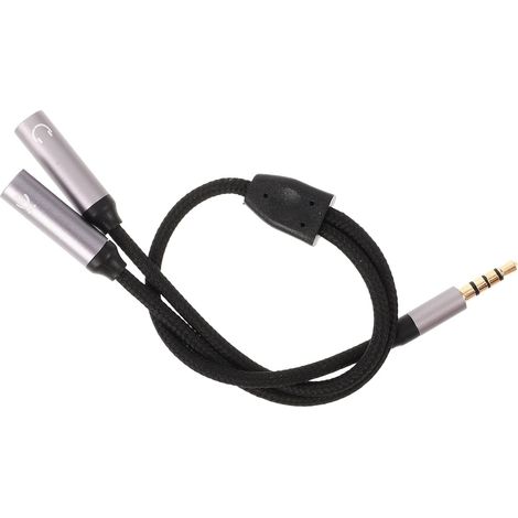 Câble Audio pour Haut-Parleur en Nylon et Cuivre, Répartiteur Micro Auxiliaire 3,5mm 27,5cm Compatible Ordinateur et Smartphone pour Partage de Musique